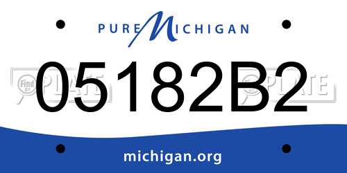 05182B2 Michigan License Plate