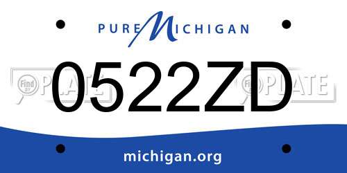 0522ZD Michigan License Plate