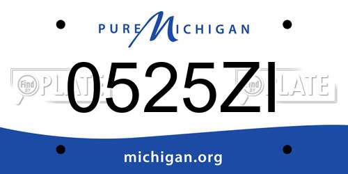 0525ZI Michigan License Plate