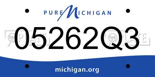 05262Q3 Michigan License Plate
