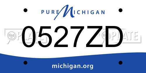 0527ZD Michigan License Plate