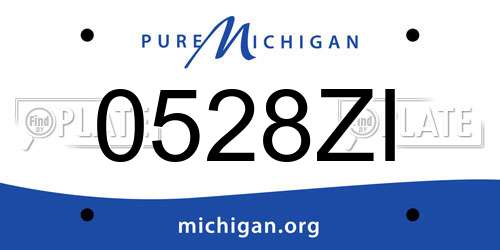 0528ZI Michigan License Plate