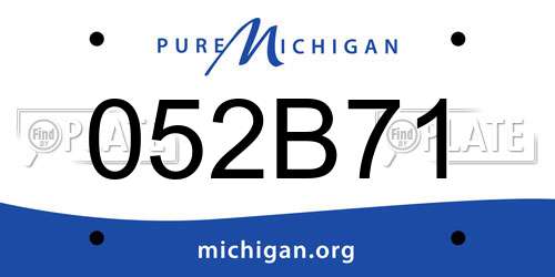 052B71 Michigan License Plate