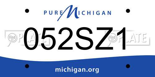 052SZ1 Michigan License Plate