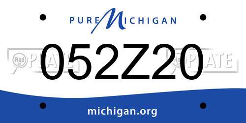 052Z20 Michigan License Plate