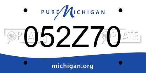 052Z70 Michigan License Plate