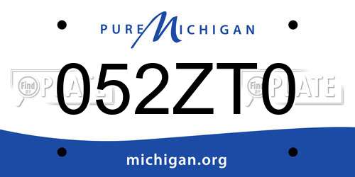 052ZT0 Michigan License Plate