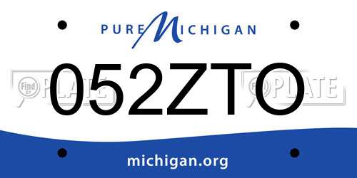 052ZTO Michigan License Plate