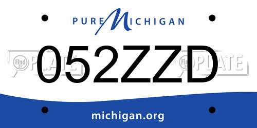 052ZZD Michigan License Plate