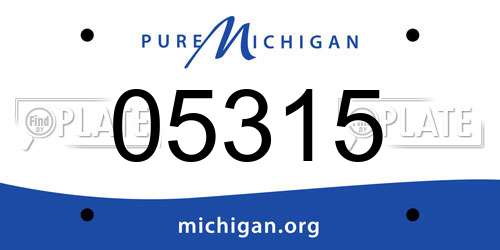 05315 Michigan License Plate