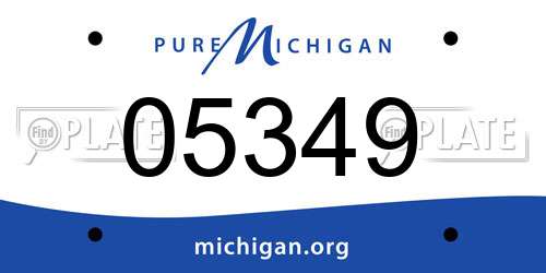 05349 Michigan License Plate
