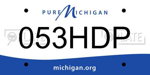 053HDP Michigan License Plate