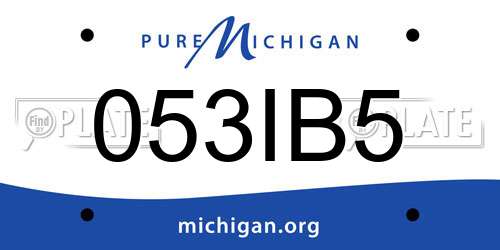 053IB5 Michigan License Plate
