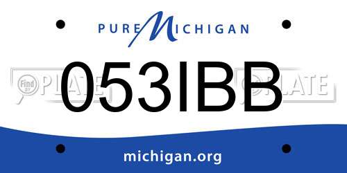 053IBB Michigan License Plate