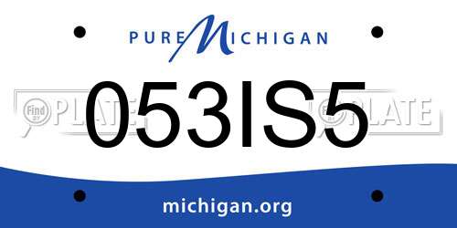 053IS5 Michigan License Plate