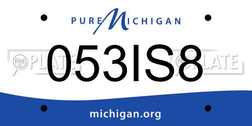 053IS8 Michigan License Plate