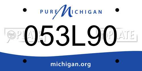 053L90 Michigan License Plate