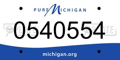 0540554 Michigan License Plate