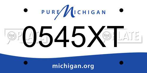 0545XT Michigan License Plate
