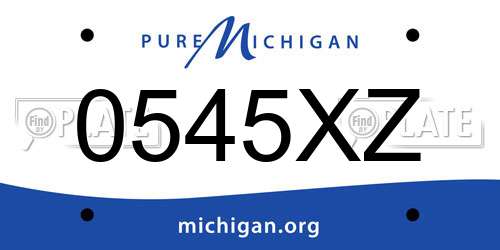 0545XZ Michigan License Plate