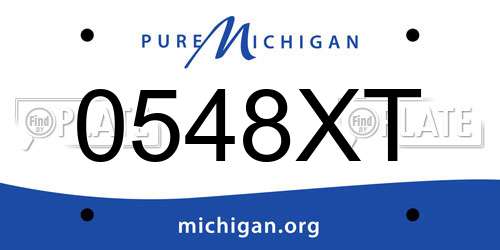 0548XT Michigan License Plate