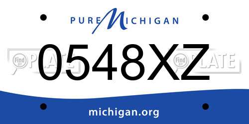 0548XZ Michigan License Plate
