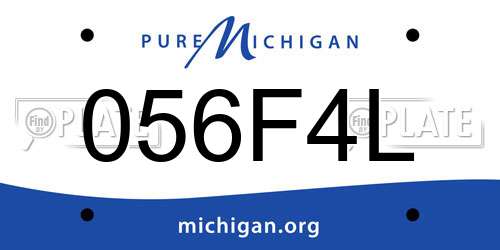 056F4L Michigan License Plate