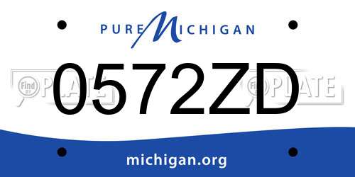 0572ZD Michigan License Plate