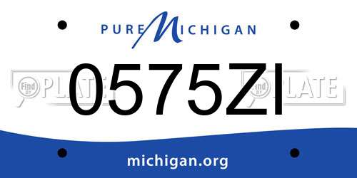 0575ZI Michigan License Plate
