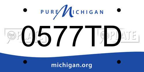 0577TD Michigan License Plate