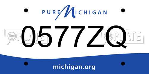 0577ZQ Michigan License Plate