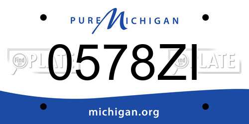 0578ZI Michigan License Plate