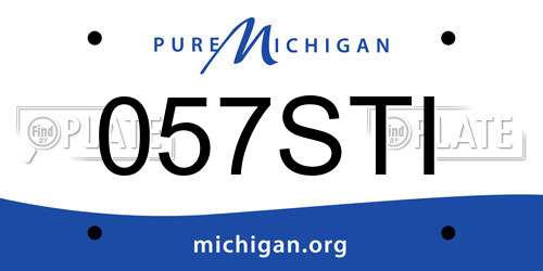 057STI Michigan License Plate