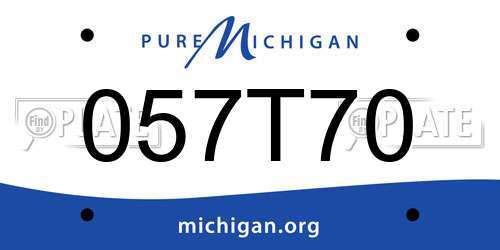 057T70 Michigan License Plate