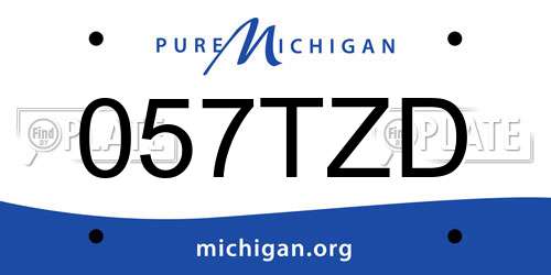 057TZD Michigan License Plate