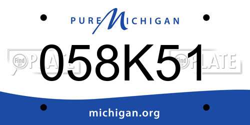 058K51 Michigan License Plate