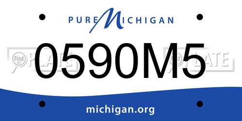 0590M5 Michigan License Plate