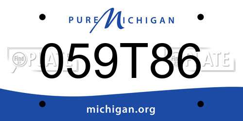 059T86 Michigan License Plate