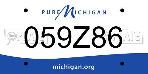 059Z86 Michigan License Plate