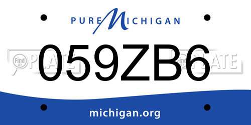059ZB6 Michigan License Plate