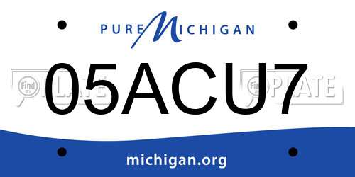 05ACU7 Michigan License Plate