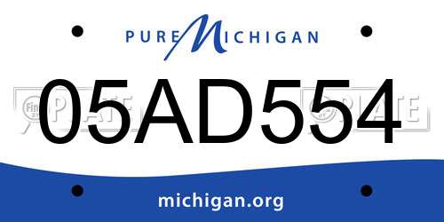 05AD554 Michigan License Plate