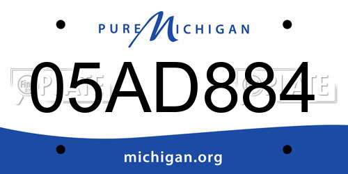 05AD884 Michigan License Plate