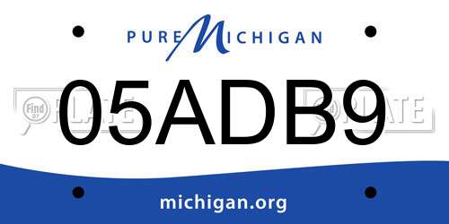 05ADB9 Michigan License Plate