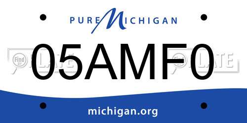 05AMF0 Michigan License Plate