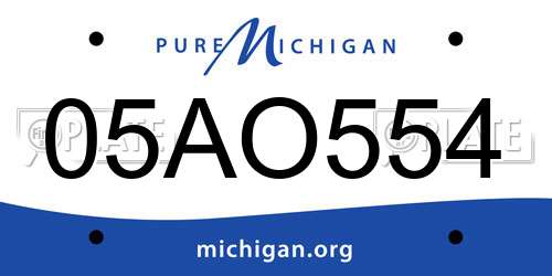 05AO554 Michigan License Plate