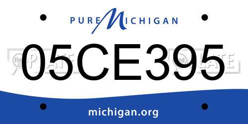 05CE395 Michigan License Plate