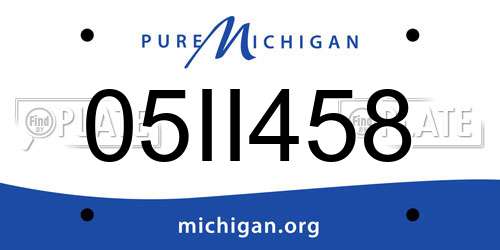 05II458 Michigan License Plate