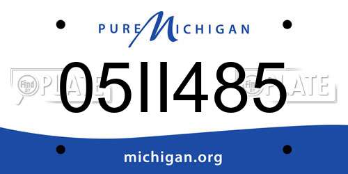 05II485 Michigan License Plate