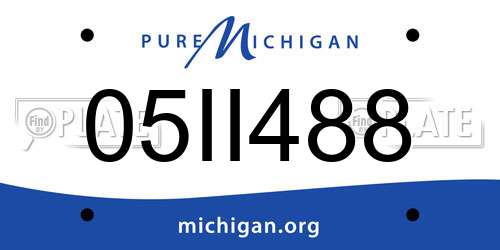05II488 Michigan License Plate